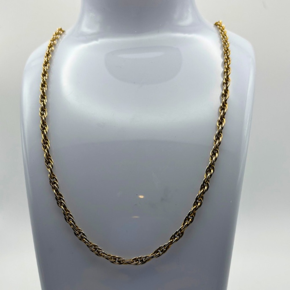 Gold-Tone Rope Chain Necklace – 23” Length – Vintage Style